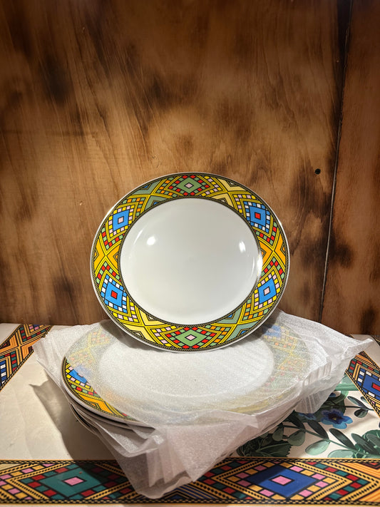 Ethiopian 6Pcs Traditional Dinner plate 10.5