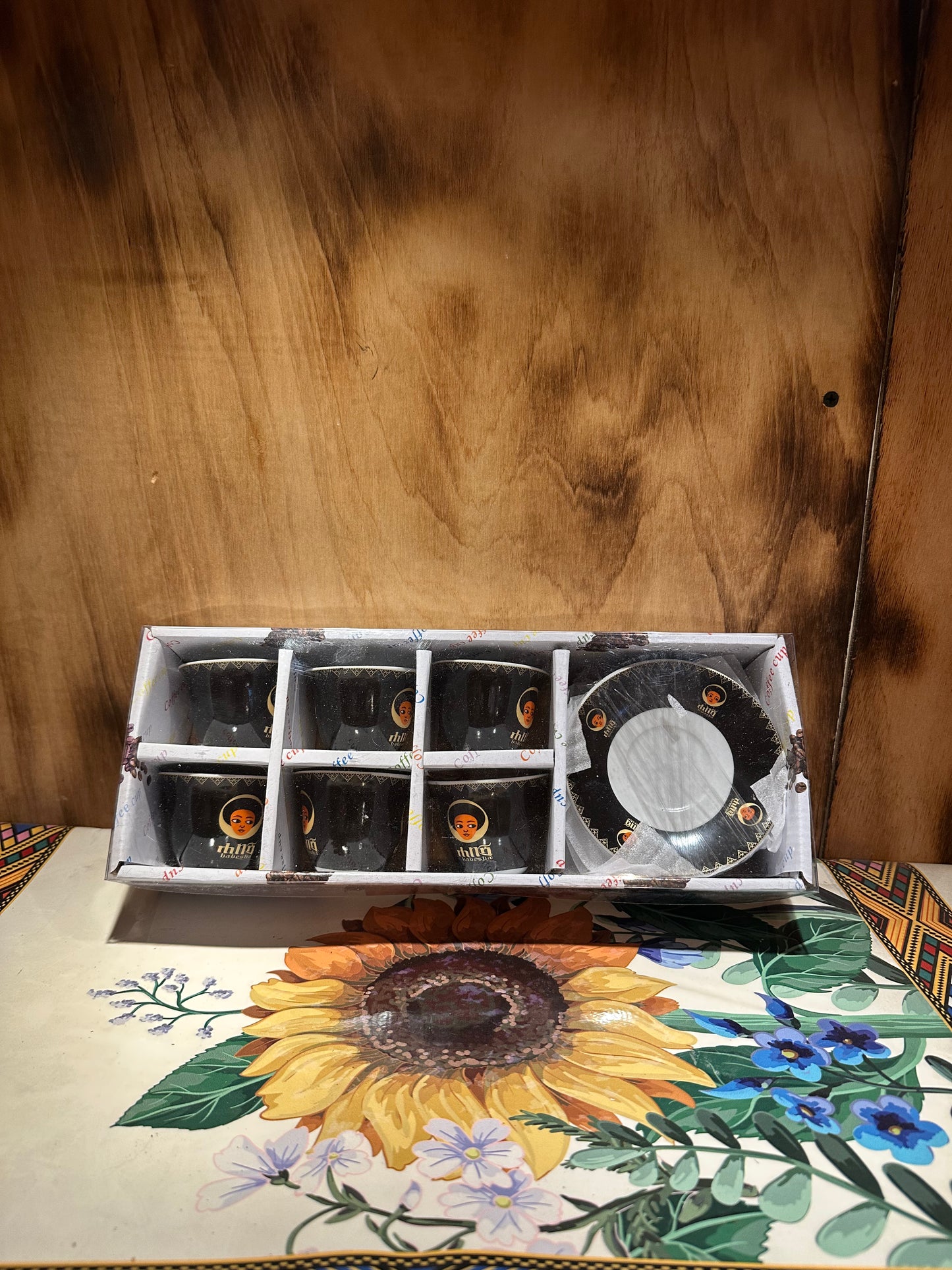 Ethiopian habesha cups with holder 6pcs(seni)