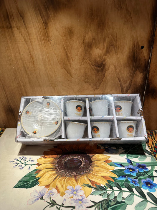 Ethiopian habesha cups with holder 6pcs(seni)